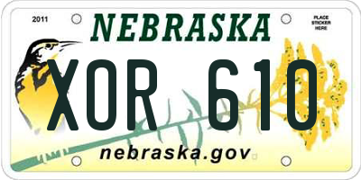 NE license plate XOR610
