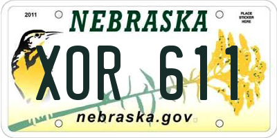 NE license plate XOR611