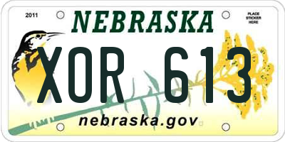 NE license plate XOR613