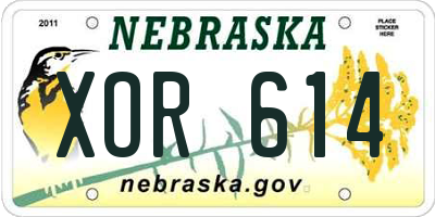 NE license plate XOR614