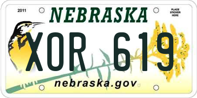 NE license plate XOR619