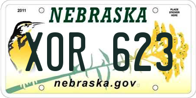 NE license plate XOR623