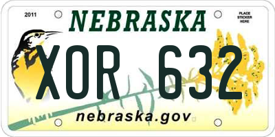 NE license plate XOR632