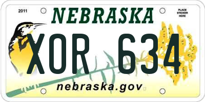 NE license plate XOR634