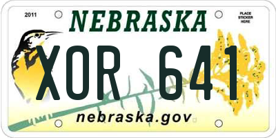 NE license plate XOR641