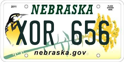 NE license plate XOR656