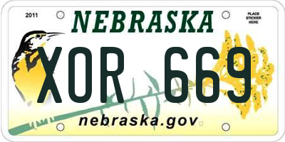 NE license plate XOR669