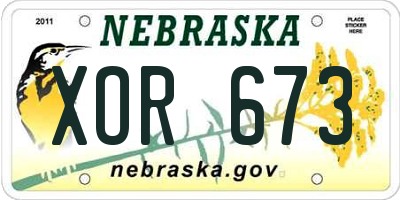NE license plate XOR673