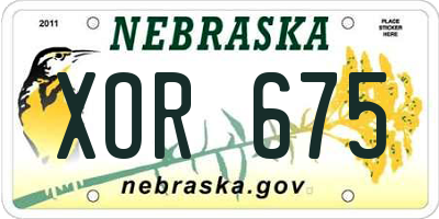 NE license plate XOR675