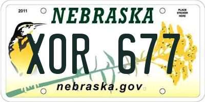 NE license plate XOR677