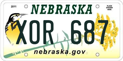 NE license plate XOR687