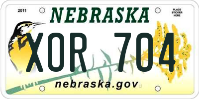 NE license plate XOR704