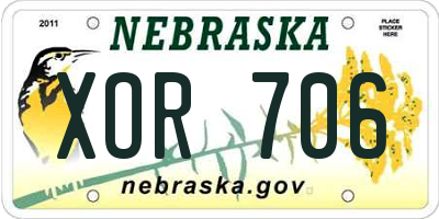 NE license plate XOR706