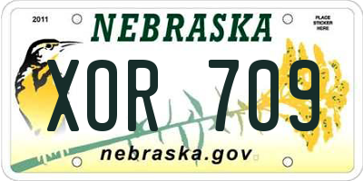 NE license plate XOR709