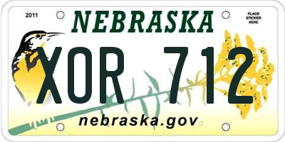 NE license plate XOR712