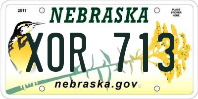 NE license plate XOR713