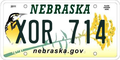 NE license plate XOR714