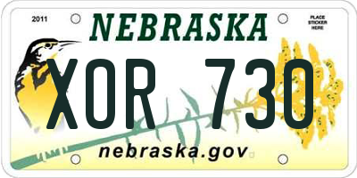 NE license plate XOR730