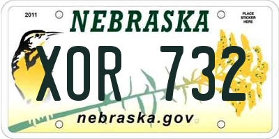 NE license plate XOR732