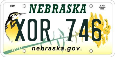 NE license plate XOR746