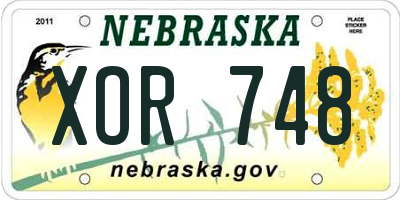 NE license plate XOR748