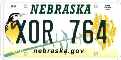 NE license plate XOR764