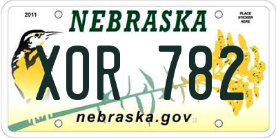 NE license plate XOR782