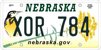 NE license plate XOR784