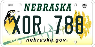 NE license plate XOR788