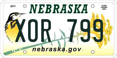 NE license plate XOR799