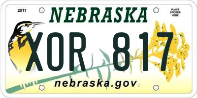 NE license plate XOR817