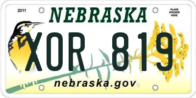 NE license plate XOR819