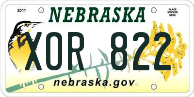 NE license plate XOR822