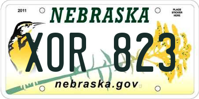 NE license plate XOR823