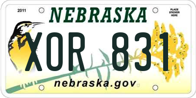 NE license plate XOR831