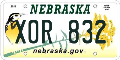 NE license plate XOR832
