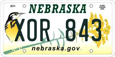 NE license plate XOR843