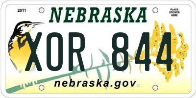 NE license plate XOR844