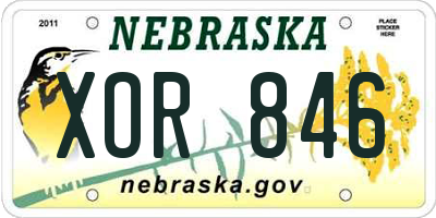 NE license plate XOR846