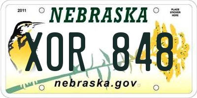 NE license plate XOR848