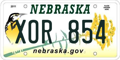 NE license plate XOR854