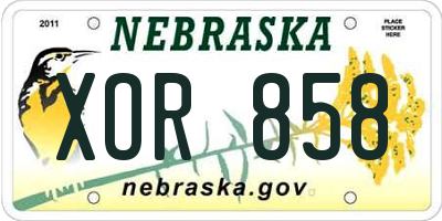NE license plate XOR858
