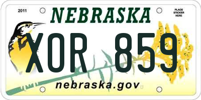 NE license plate XOR859
