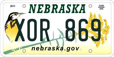 NE license plate XOR869