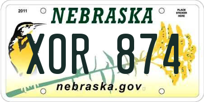 NE license plate XOR874