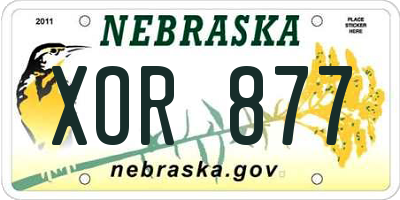 NE license plate XOR877