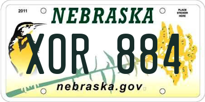 NE license plate XOR884