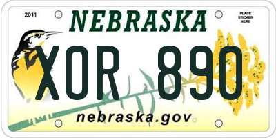 NE license plate XOR890