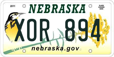 NE license plate XOR894