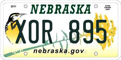 NE license plate XOR895